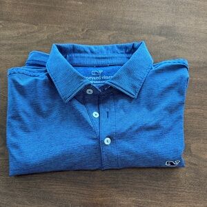 Vineyard Vines Men's Striped Blue Polo